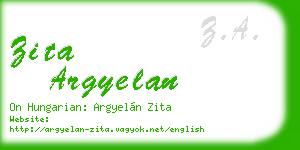 zita argyelan business card