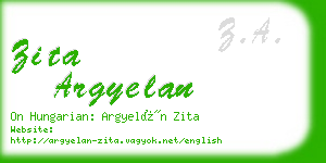 zita argyelan business card